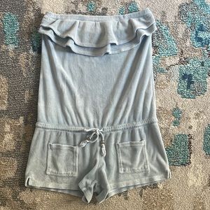 Juicy Couture 2000s terry strapless romper cover-up, medium
